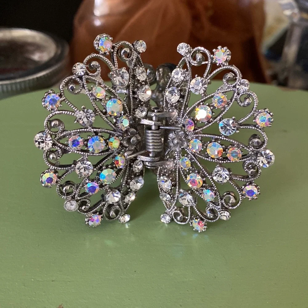 #183 Beautiful butterfly, jeweled, hair clips prices for one two available - Picture 10 of 13